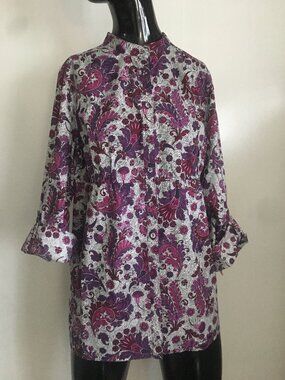 Charter Club rich deep purple floral tunic dress top